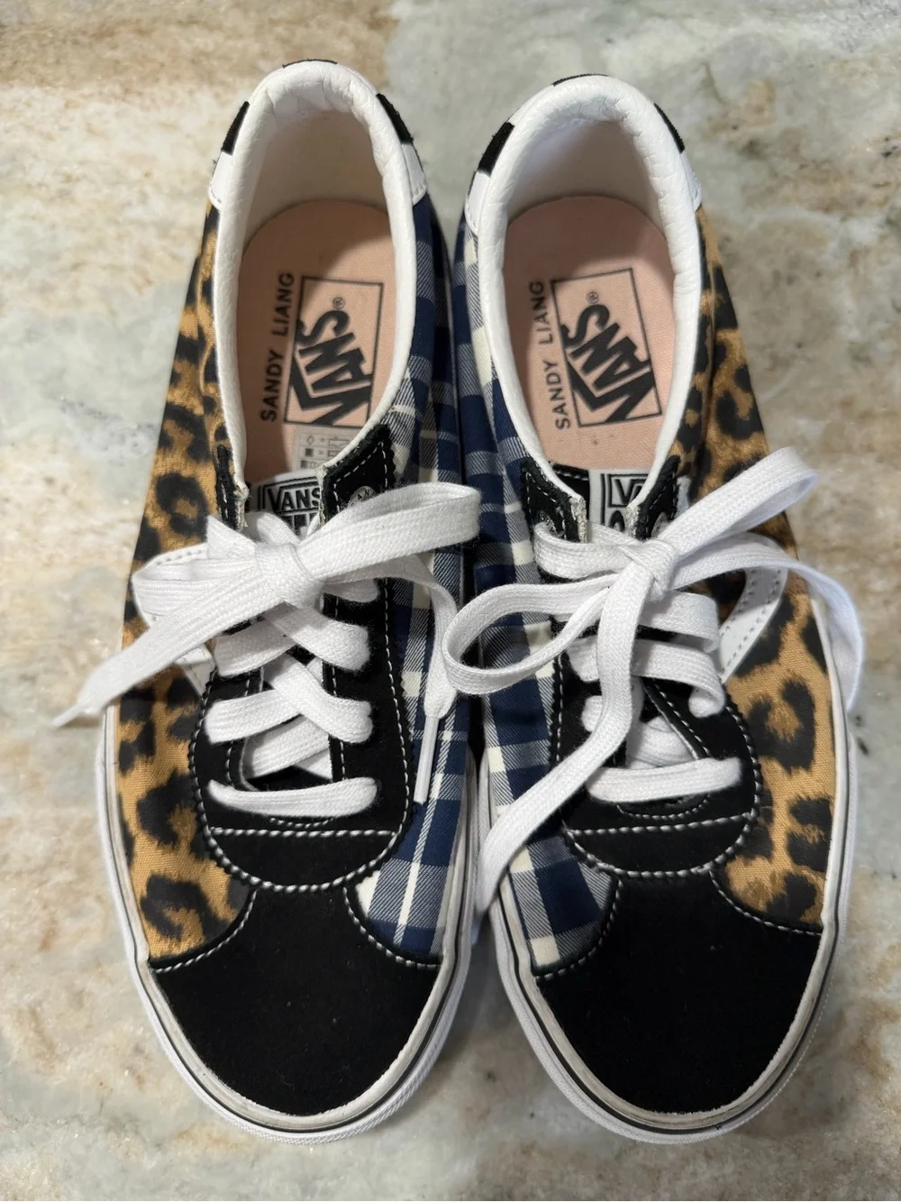 Vans x Sandy Liang Era Leopard Plaid Checkerboard Sneakers Women’s 8.5